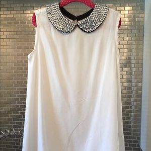 Kate Spade Embellished Peter Pan Sleeveless Top